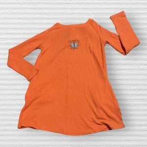 O'Neill 7-8 Small Orange Wiley Long Sleeve Thermal Knit Dress